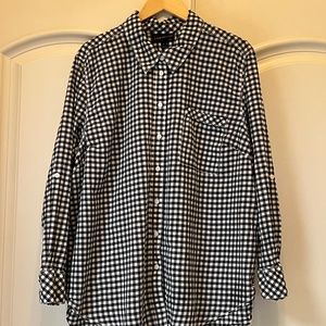 Lane Bryant Classic Cotton Black and White Checked Shirt